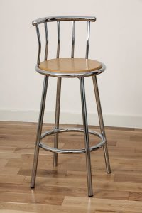 Chrome/Wooden High Chair