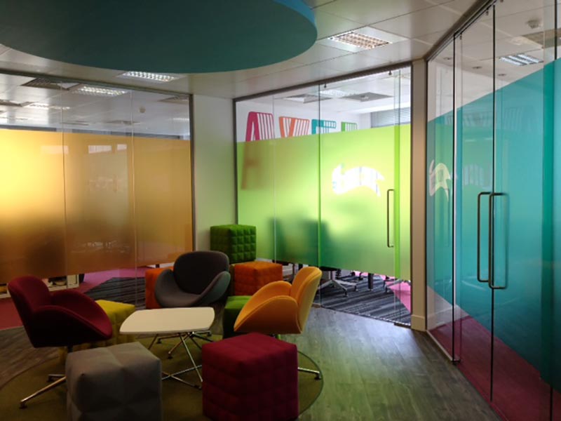 colourful chairs in a meeting room