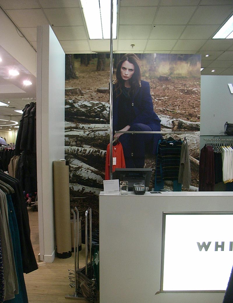 woman in fashionable clothes picture in a retail outlet