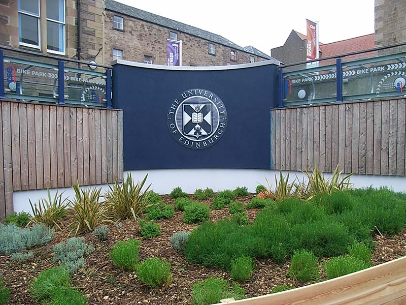 edinburgh uni Glass Panels for their Bike Park