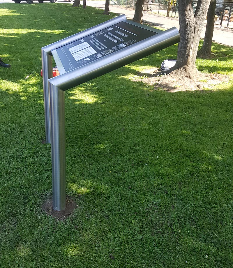 sign with info about the wallyford miners memorial stone