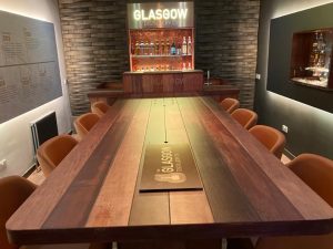 Glasgow Distillery Tasting Room main table