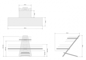 diagram of the standing desk with measurements