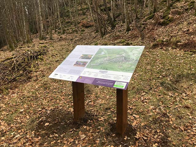 information sign outside in the woods