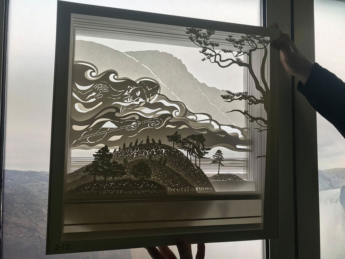 Our laser cutter cuts or etches almost any material, these dioramas were cut from layers of card.